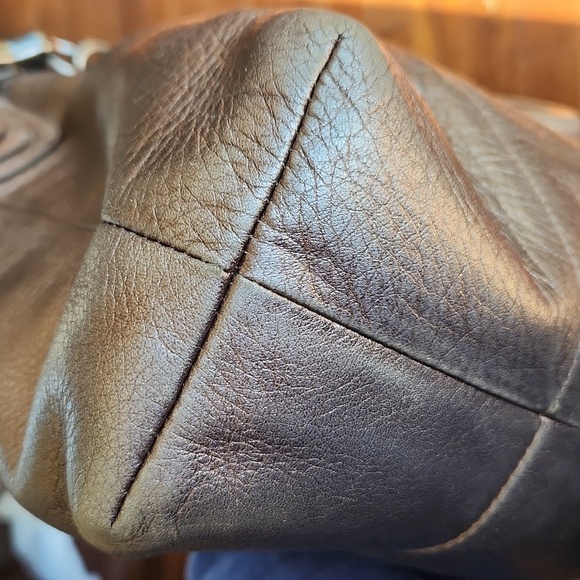 Coach Kristin Metallic Leather Bag Purse Pewter - Picture 13 of 17